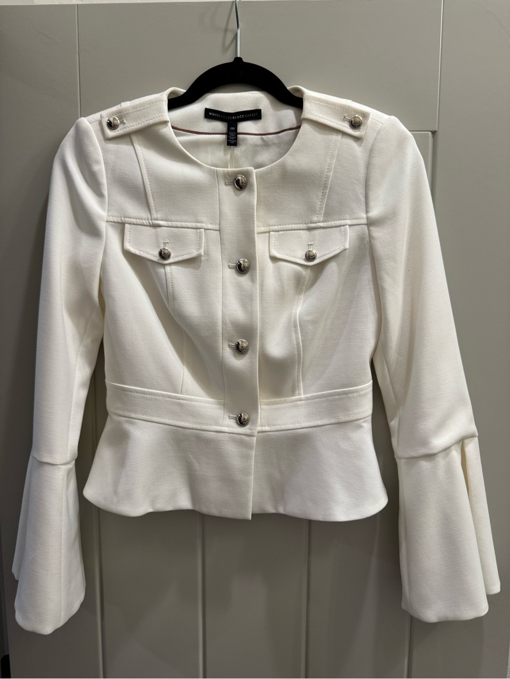 White House Black Market White Button Jacket